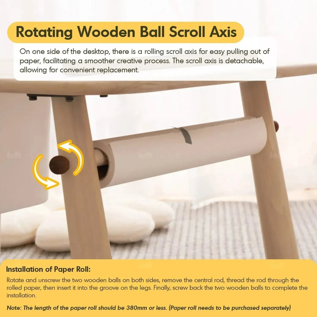 Scandinavian wood kids study table bliss in details.