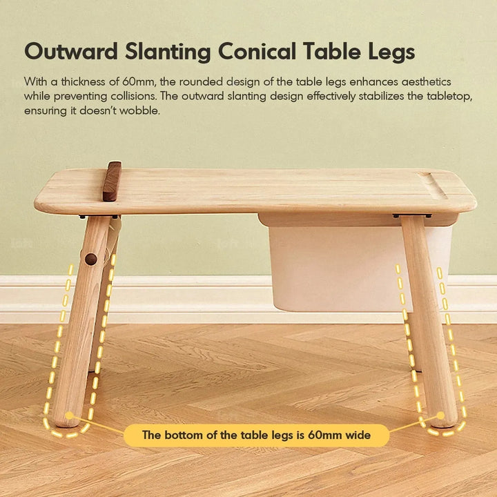 Scandinavian wood kids study table bliss in still life.