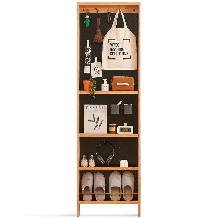 Scandinavian wood display shelf chic slim detail 14.