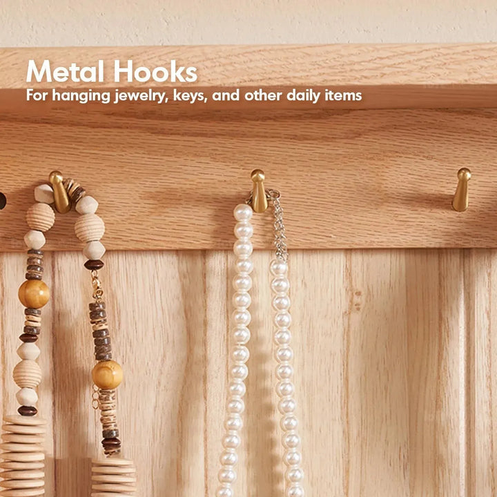 Scandinavian wood display shelf chic slim environmental situation.