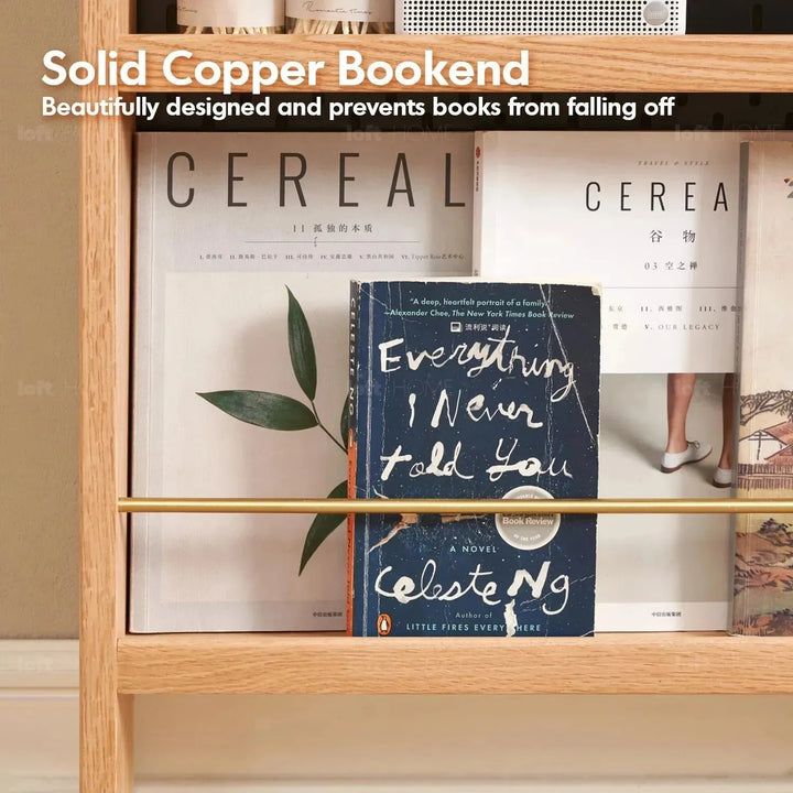 Scandinavian wood display shelf chic slim conceptual design.