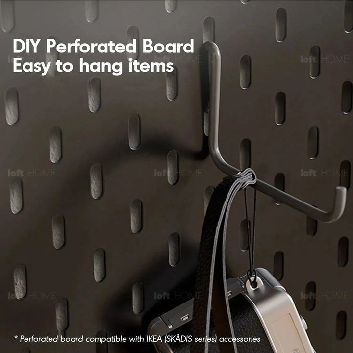 Scandinavian wood display shelf chic slim in close up details.