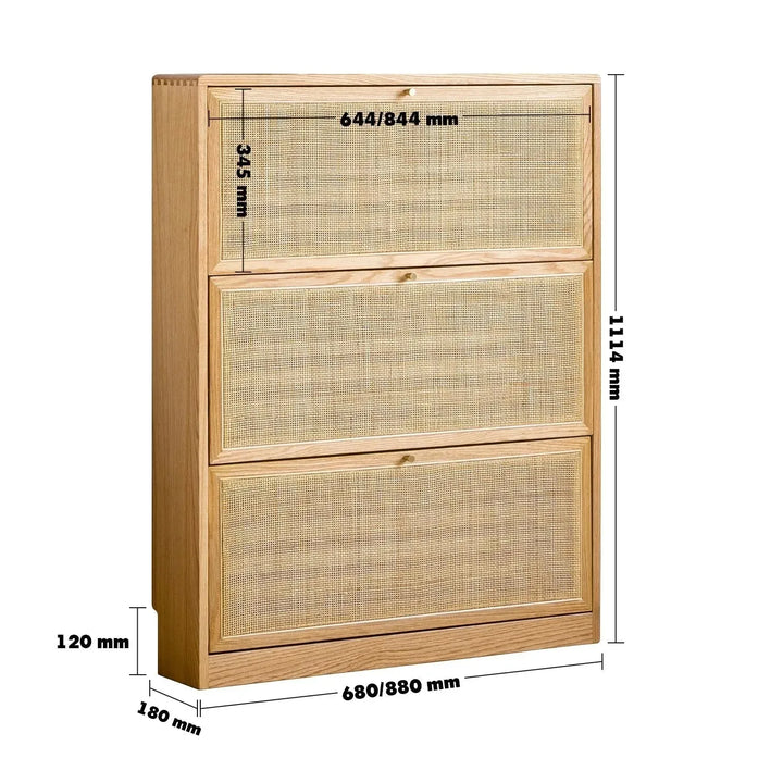 Scandinavian wood shoe cabinet vine weave size charts.