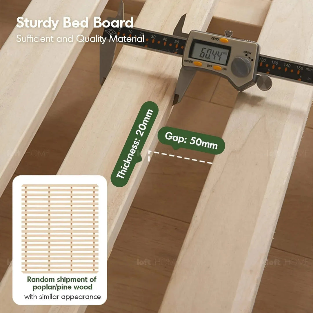 Scandinavian wood storage bed frame oakmist conceptual design.