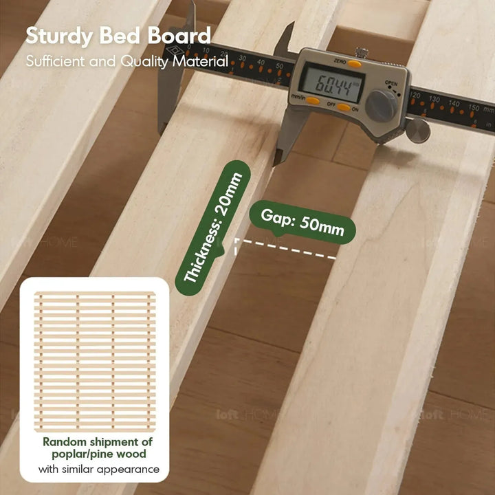 Scandinavian wood storage bed frame oakmist conceptual design.