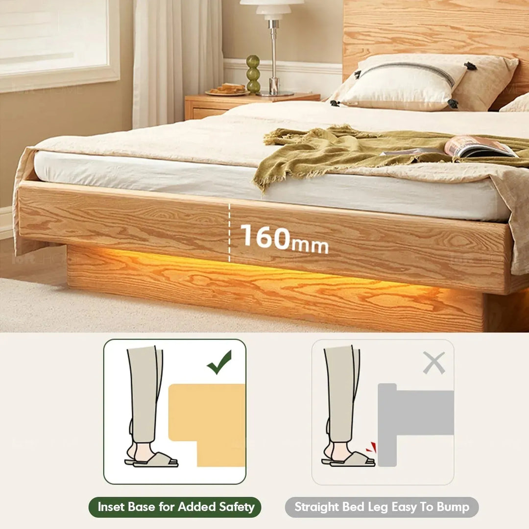 Scandinavian wood storage bed frame oakmist environmental situation.