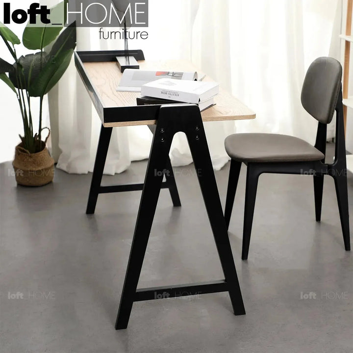 Modern wood study table kompas color swatches.