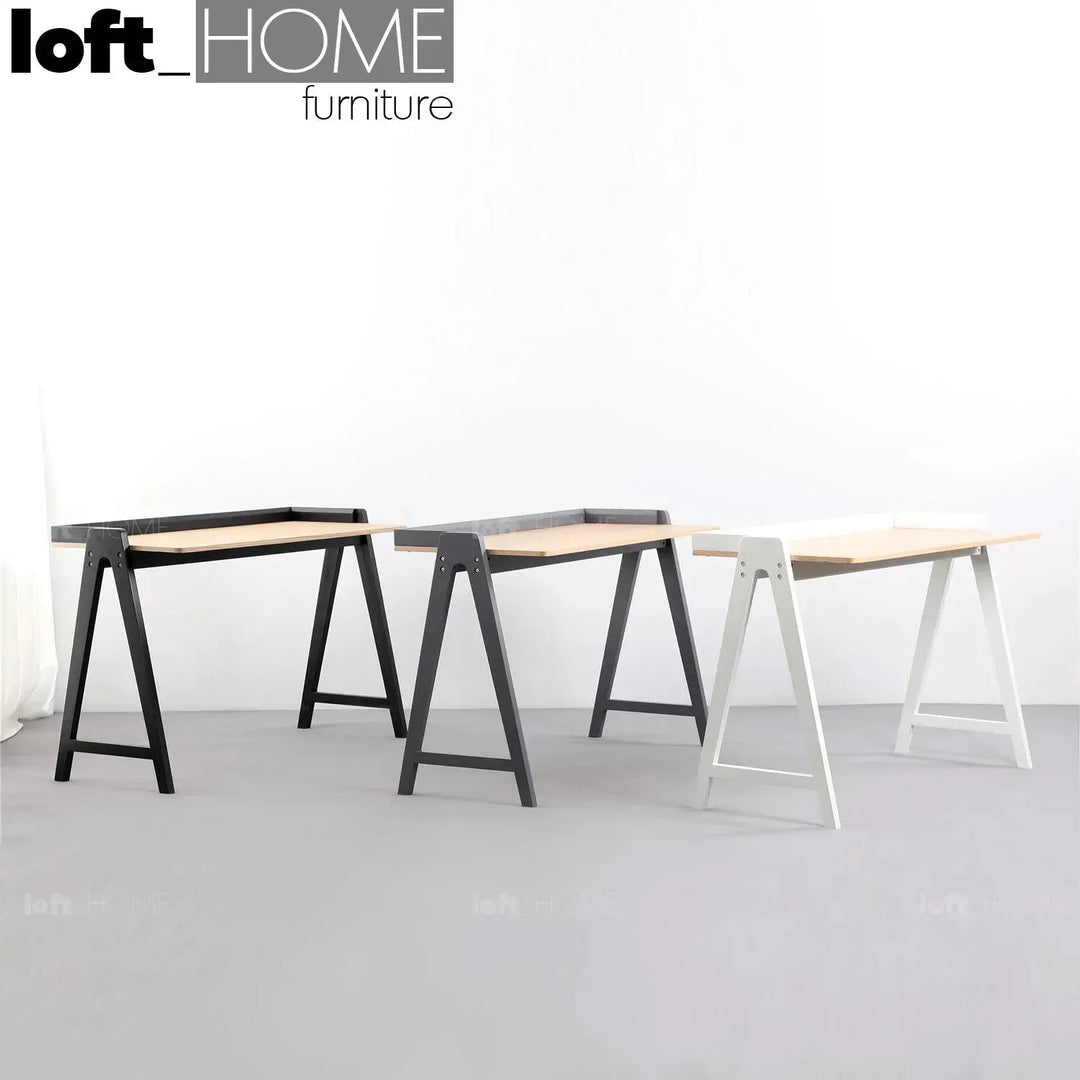 Modern wood study table kompas primary product view.