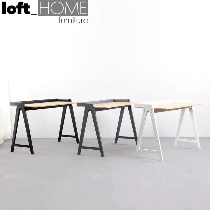 Modern wood study table kompas primary product view.