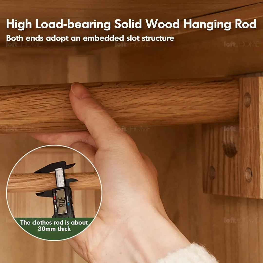 Scandinavian wood wardrobe belle in details.