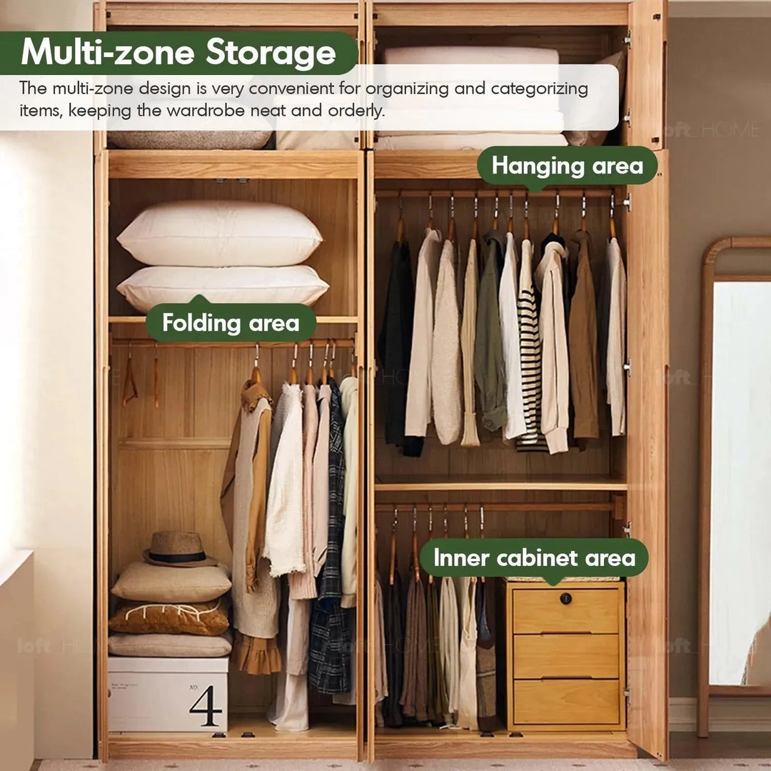 Scandinavian wood wardrobe belle with context.