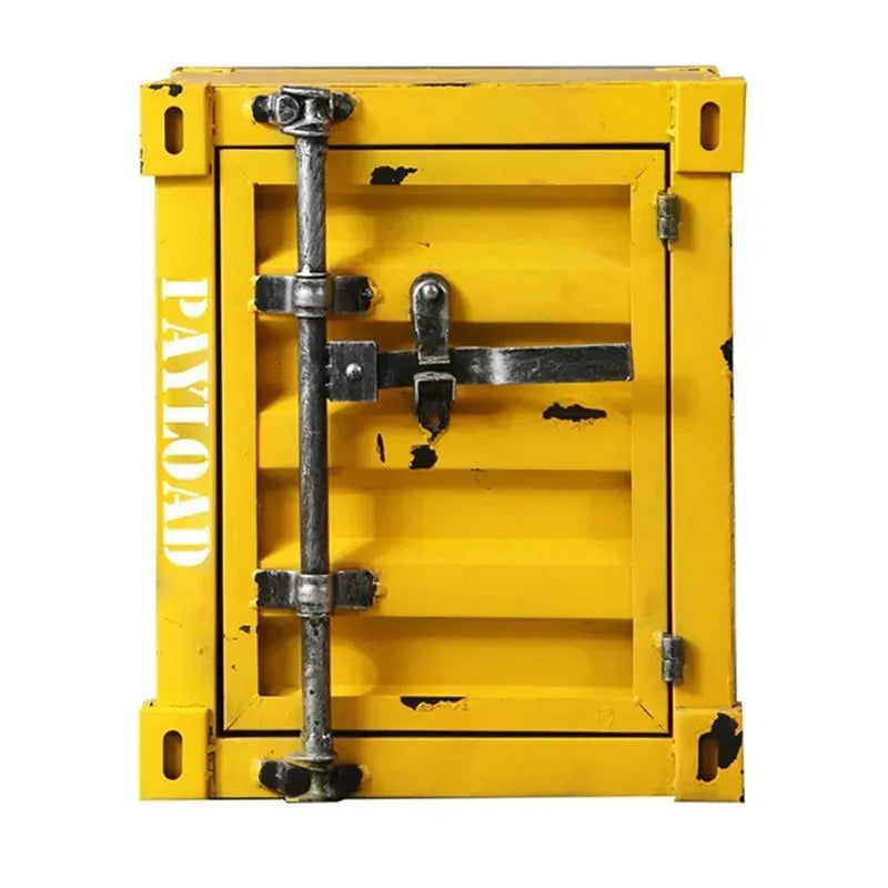 Industrial steel side table container detail 18.