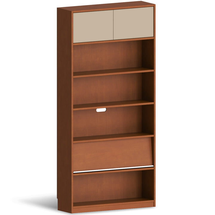 Vintage boxwood extendable study desk boodshelf mies in still life.