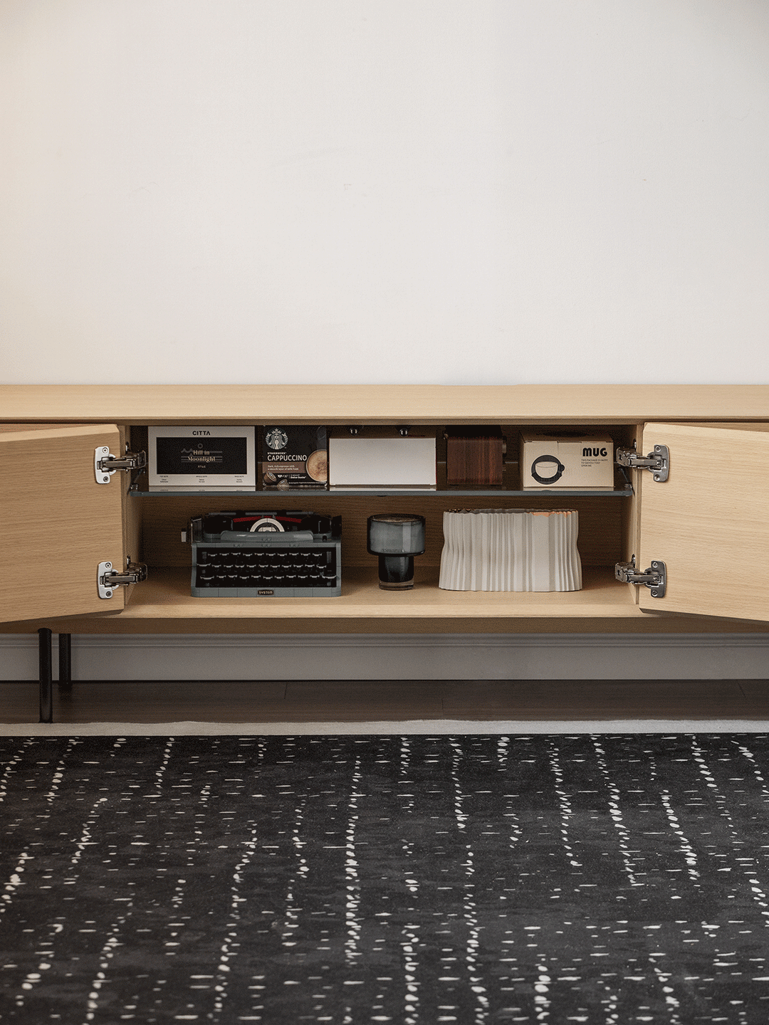 Minimalist Ash Wood Veneer TV Console COLIN