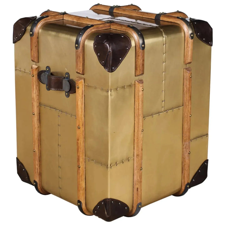 Industrial aluminium side table richards' trunk layered structure.