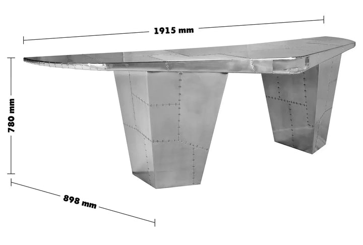 Industrial aluminium study table aircraft size charts.