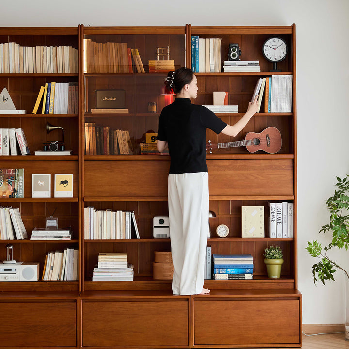 Vintage boxwood bookshelf vista primary product view.