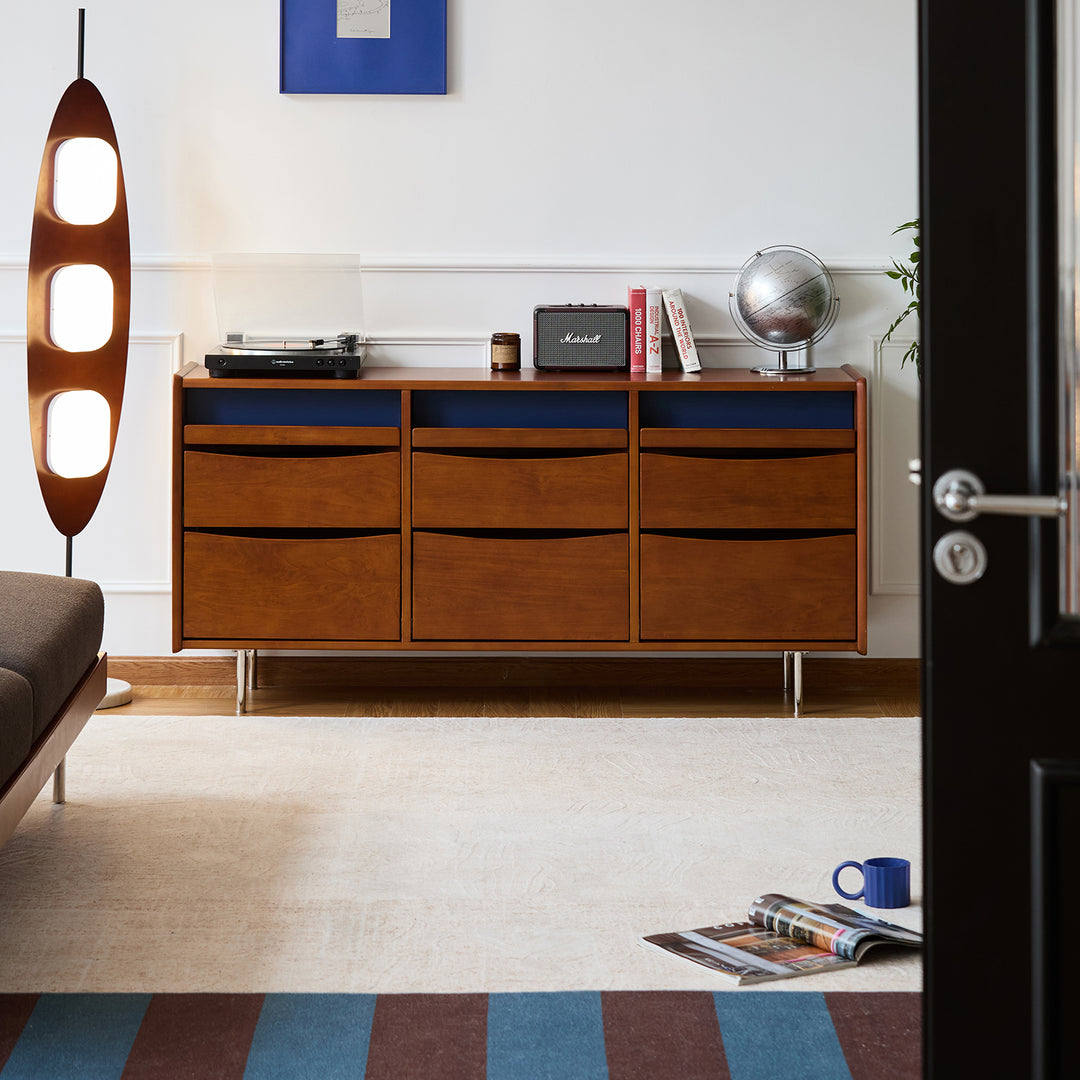 Vintage boxwood chest of 9 drawers mies primary product view.