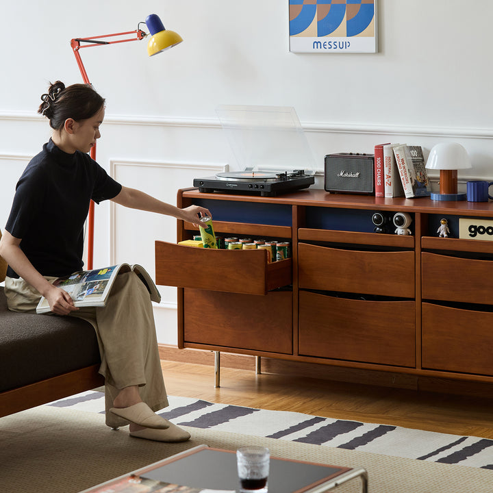 Vintage boxwood chest of 9 drawers mies with context.