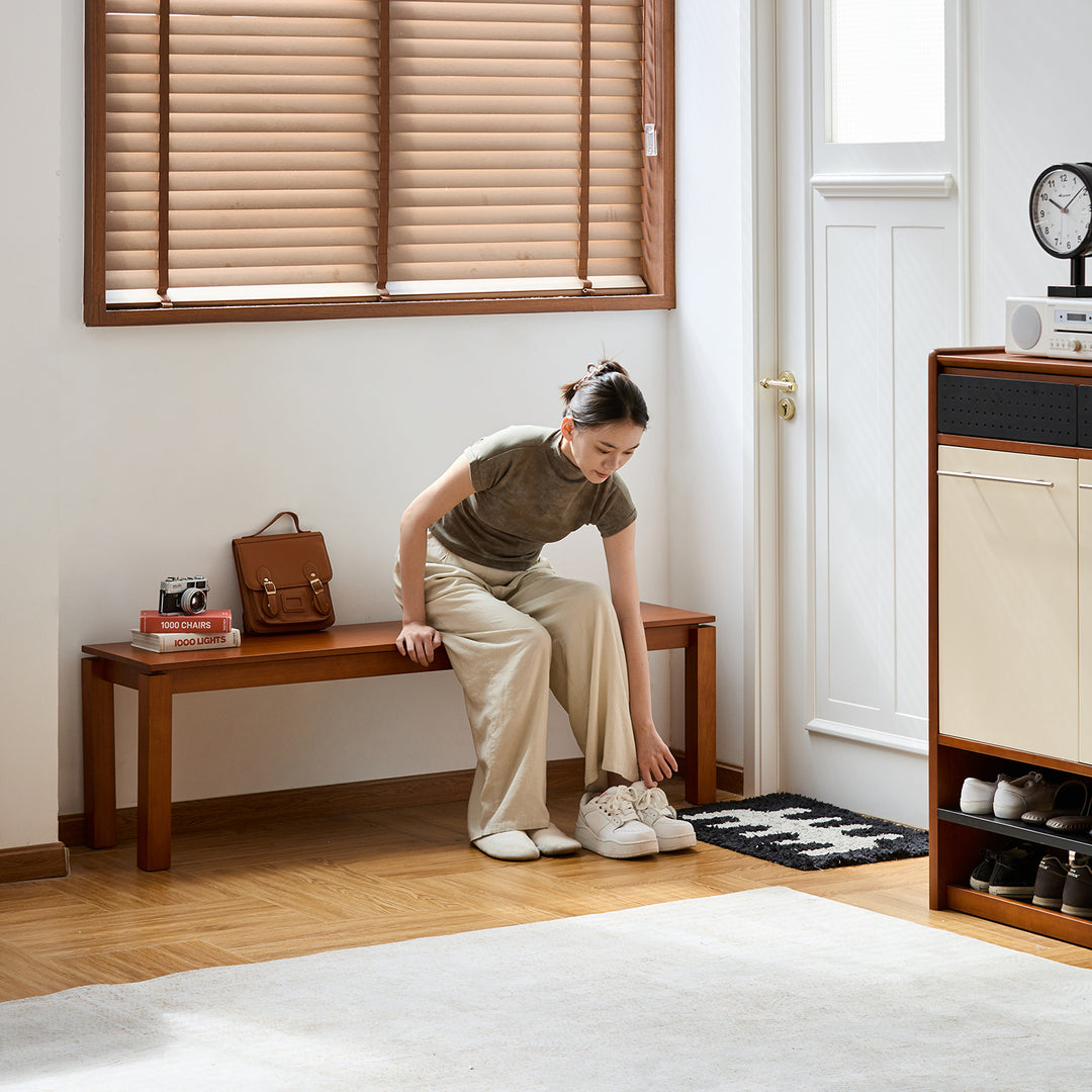 Vintage boxwood dining bench coastal primary product view.