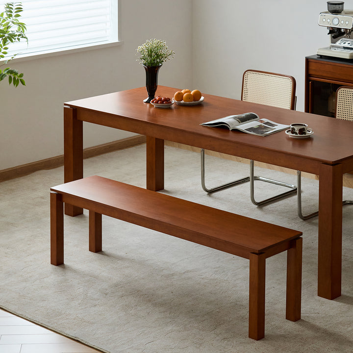 Vintage boxwood dining bench coastal in real life style.