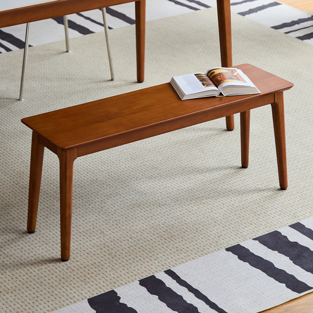 Vintage boxwood dining bench mies primary product view.