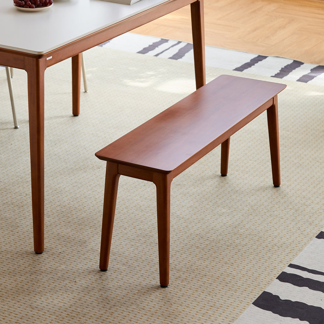 Vintage boxwood dining bench mies in details.