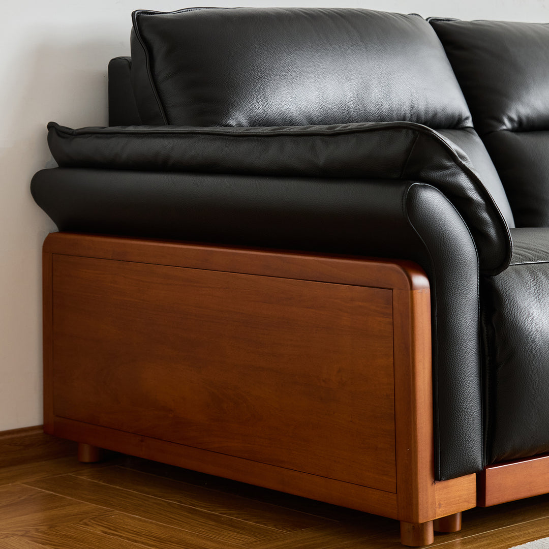 Vintage boxwood genuine leather electric recliner 3 seater sofa edgeless in real life style.
