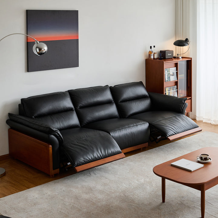 Vintage boxwood genuine leather electric recliner 4 seater sofa edgeless size charts.