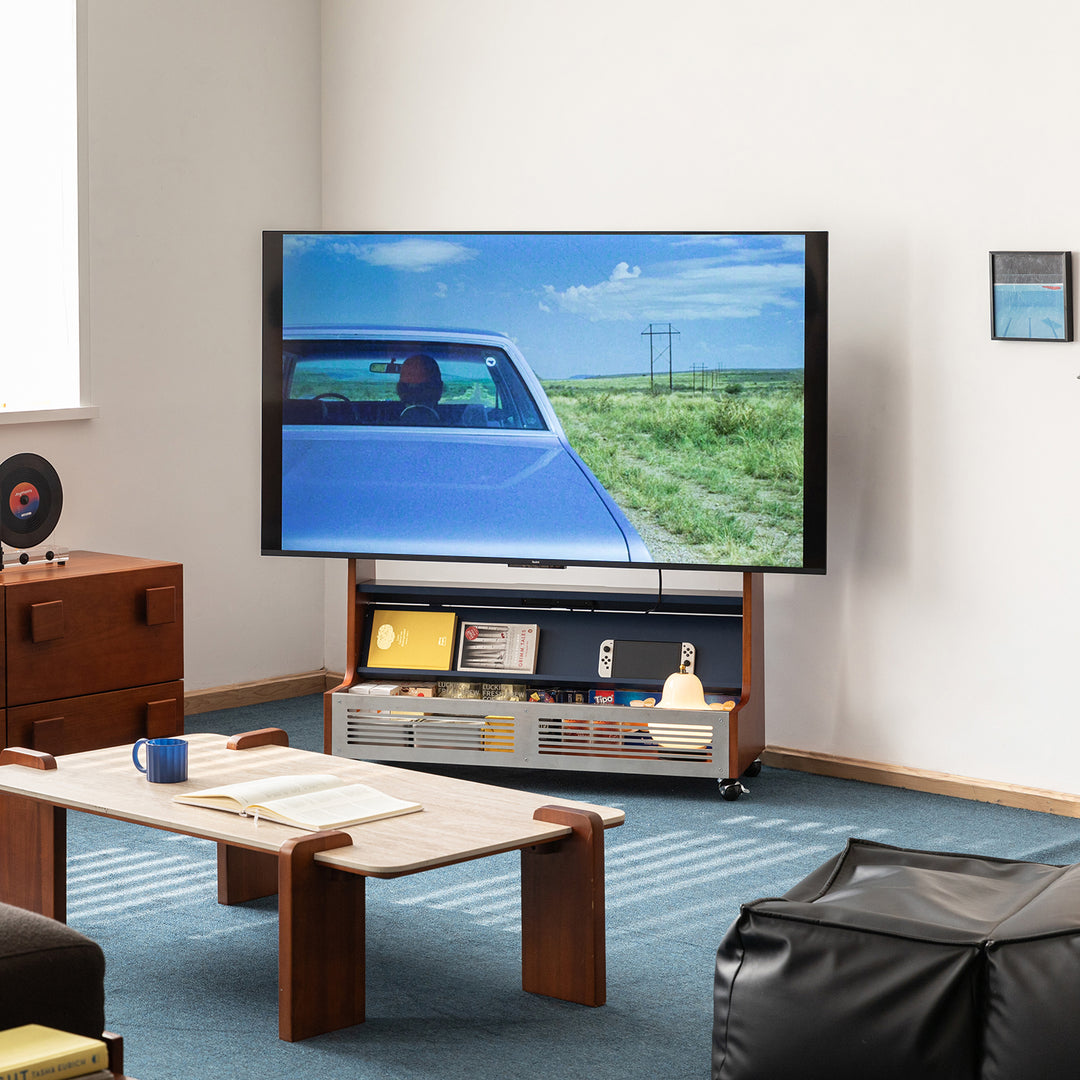 Vintage boxwood tv hanger mies with context.