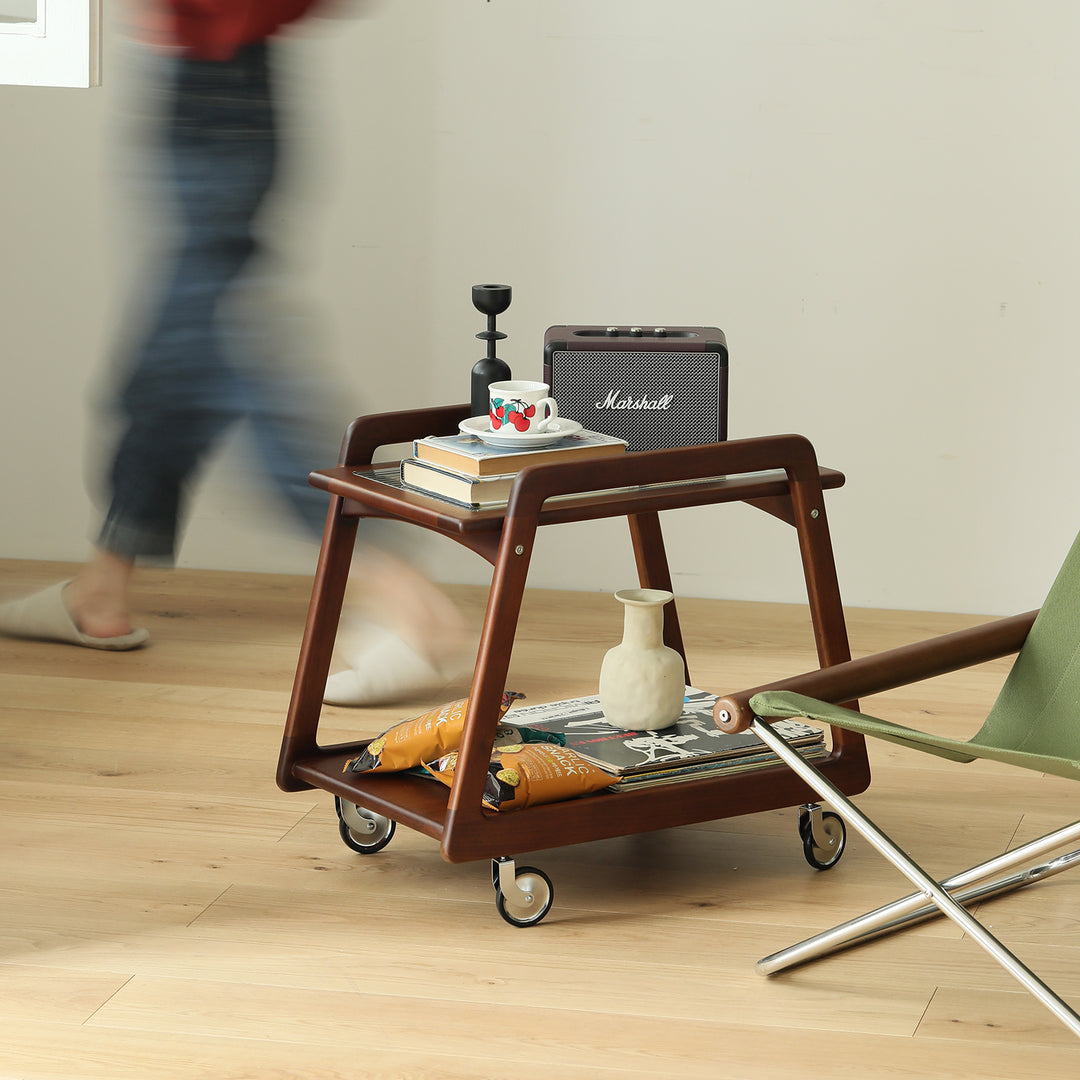 Vintage boxwood wheeled trolley side table yoyo size charts.