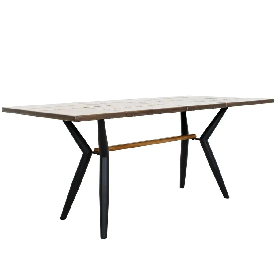 Industrial brass dining table lucien brass primary product view.