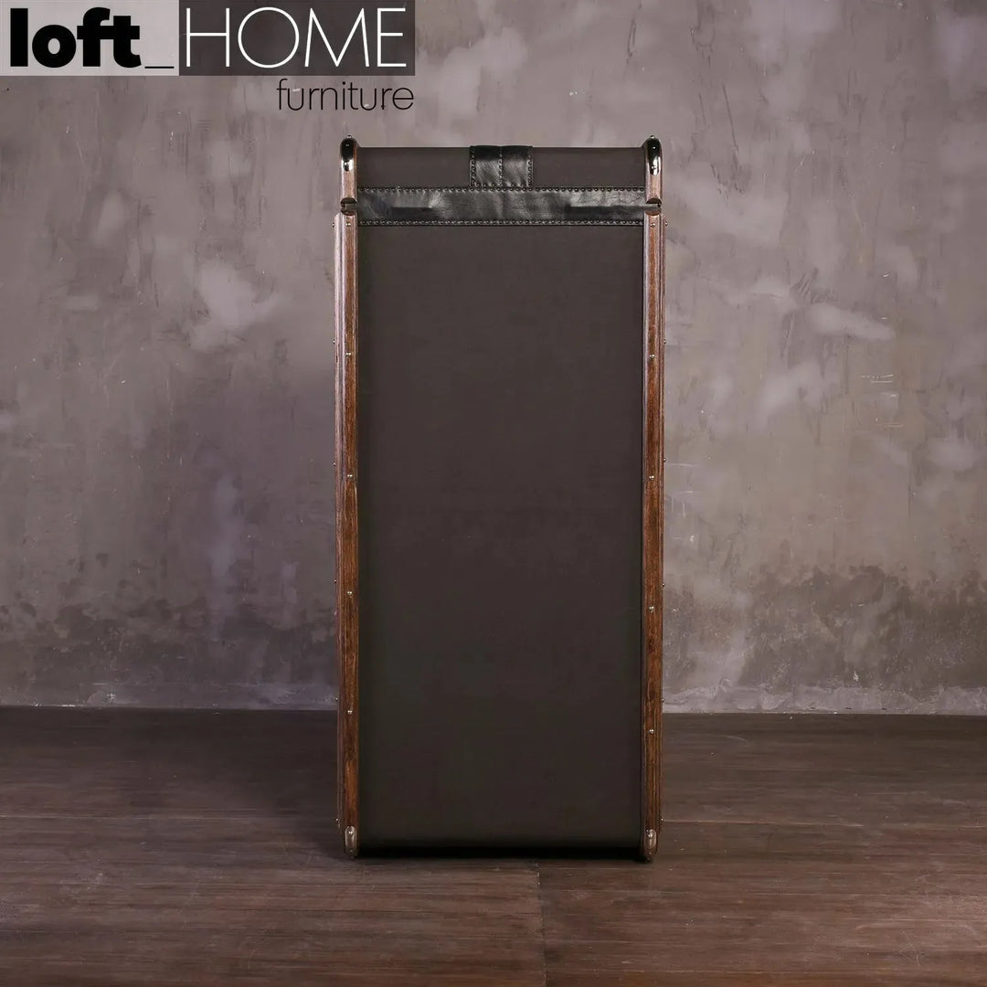 Vintage canvas drawer cabinet side cabinet richards' trunk canvas in panoramic view.