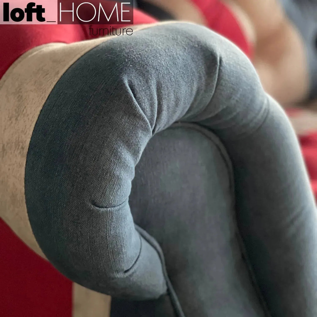 Vintage denim fabric 2 seater sofa union jack chesterfield material variants.