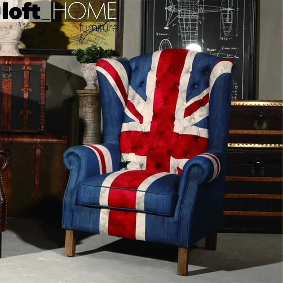 Vintage fabric 1 seater sofa jeanjack in real life style.