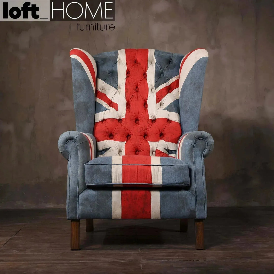 Vintage fabric 1 seater sofa jeanjack primary product view.