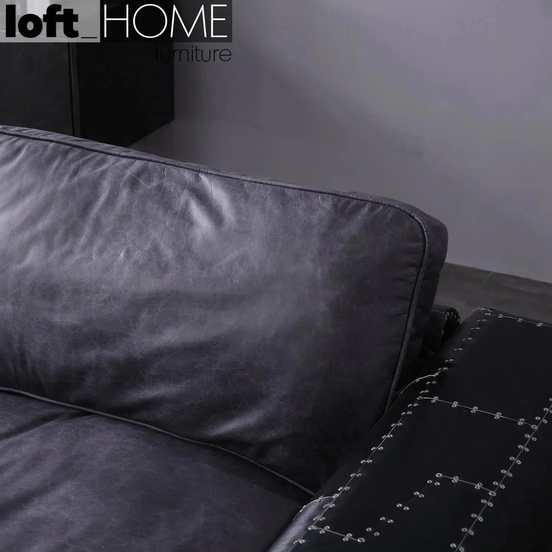 Industrial genuine leather 1 seater sofa aircraft detail 7.