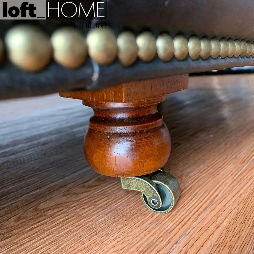 Vintage genuine leather 1 seater sofa chesterfield classic environmental situation.