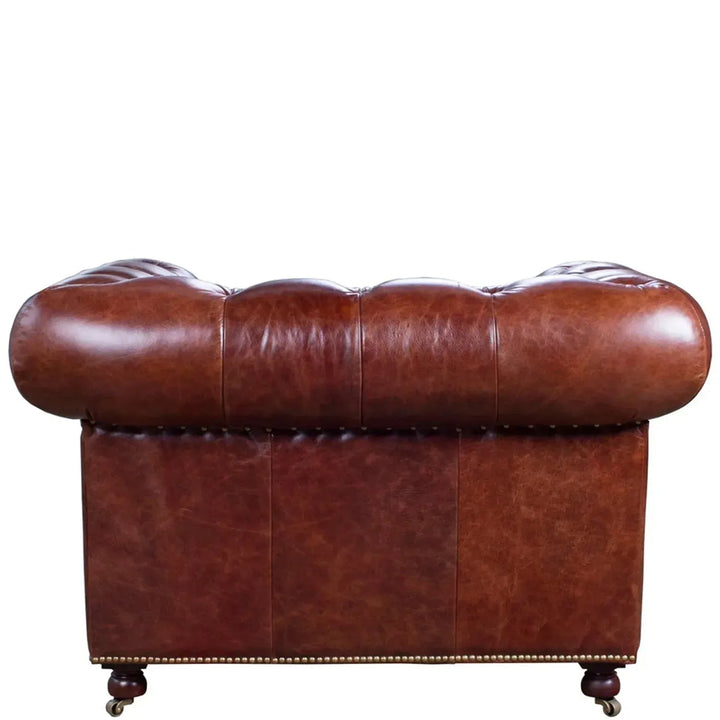 Vintage genuine leather 1 seater sofa chesterfield classic detail 1.