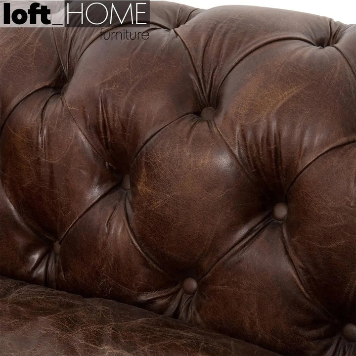 Vintage genuine leather 1 seater sofa chesterfield classic situational feels.