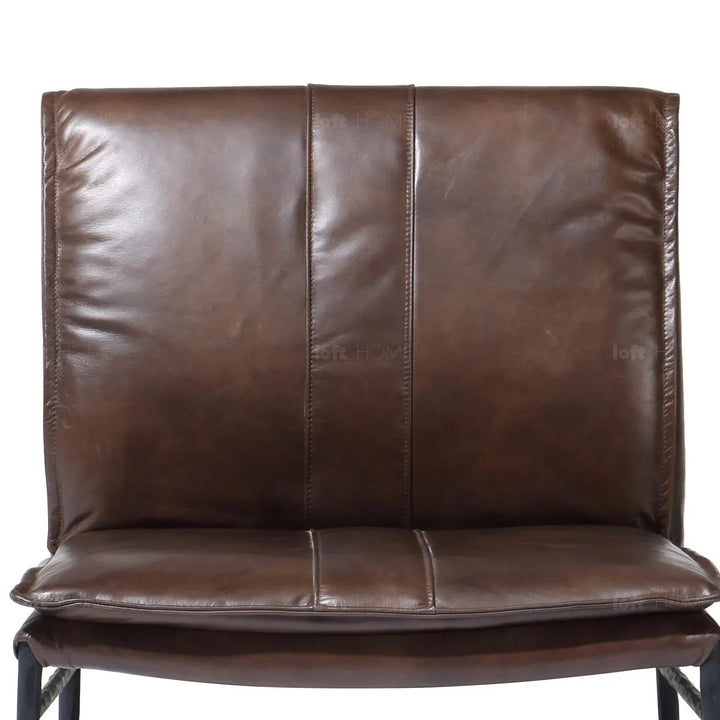 Industrial genuine leather 1 seater sofa leather lux in still life.