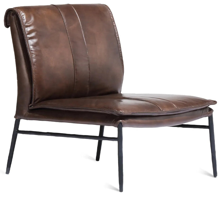 Industrial genuine leather 1 seater sofa leather lux in white background.