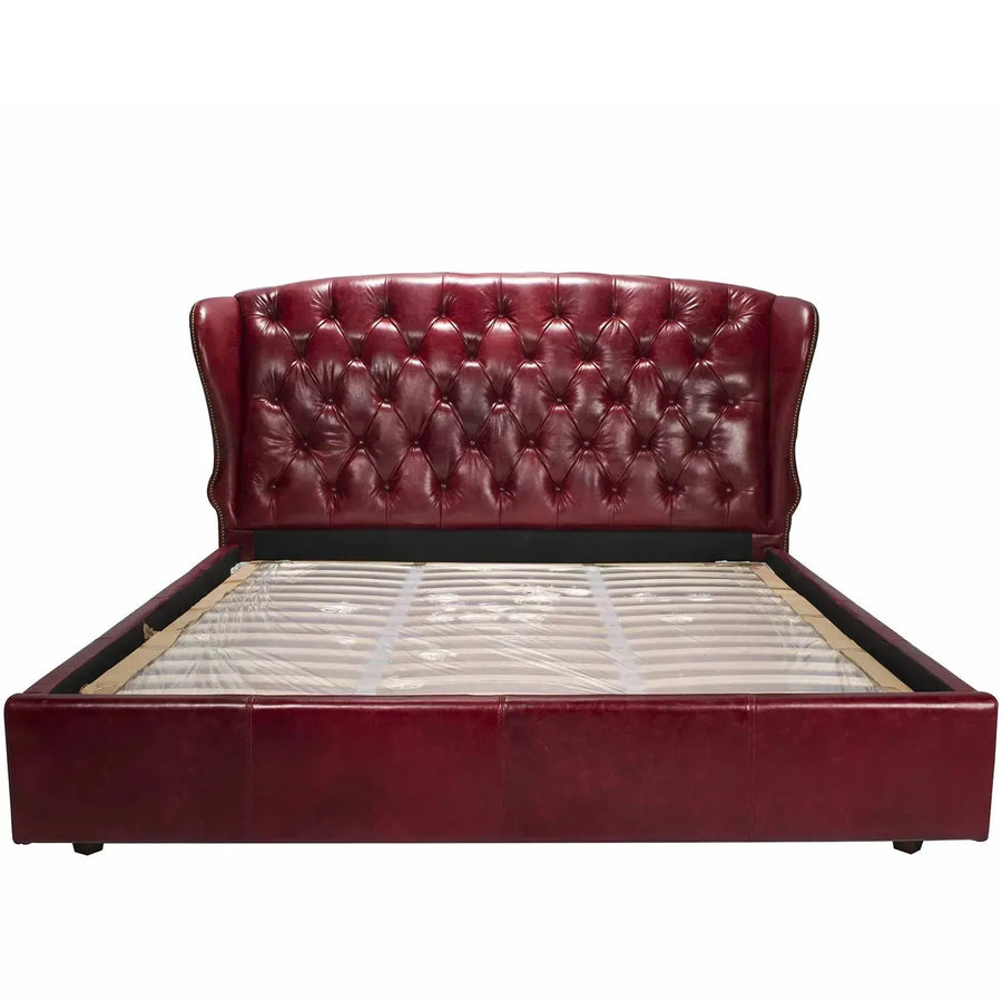 Vintage genuine leather bed frame wing primary product view.