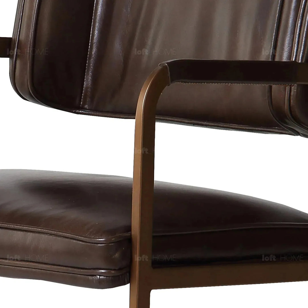 Industrial genuine leather dining chair herman conceptual design.