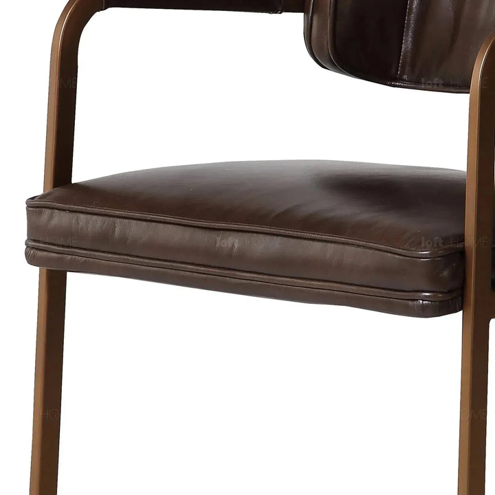 Industrial genuine leather dining chair herman layered structure.