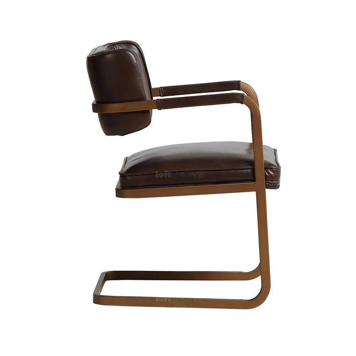 Industrial genuine leather dining chair herman in still life.