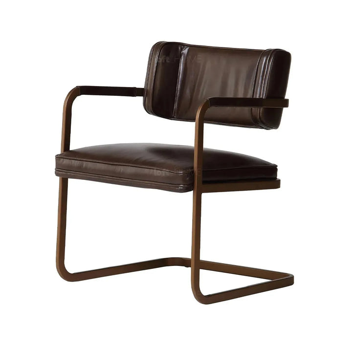 Industrial genuine leather dining chair herman in details.
