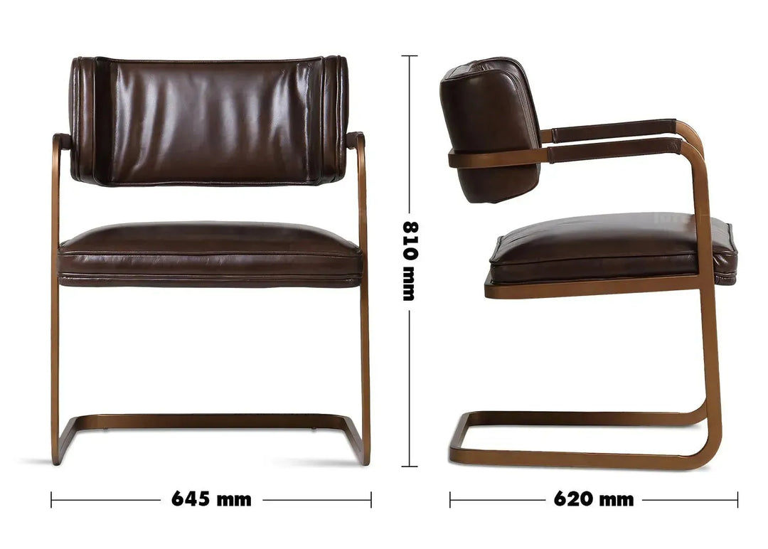 Industrial genuine leather dining chair herman size charts.