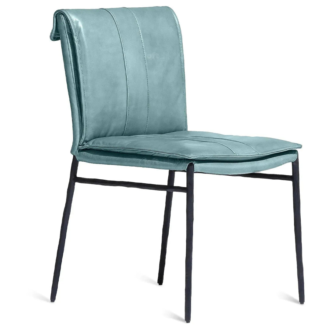 Industrial genuine leather dining chair lux layered structure.