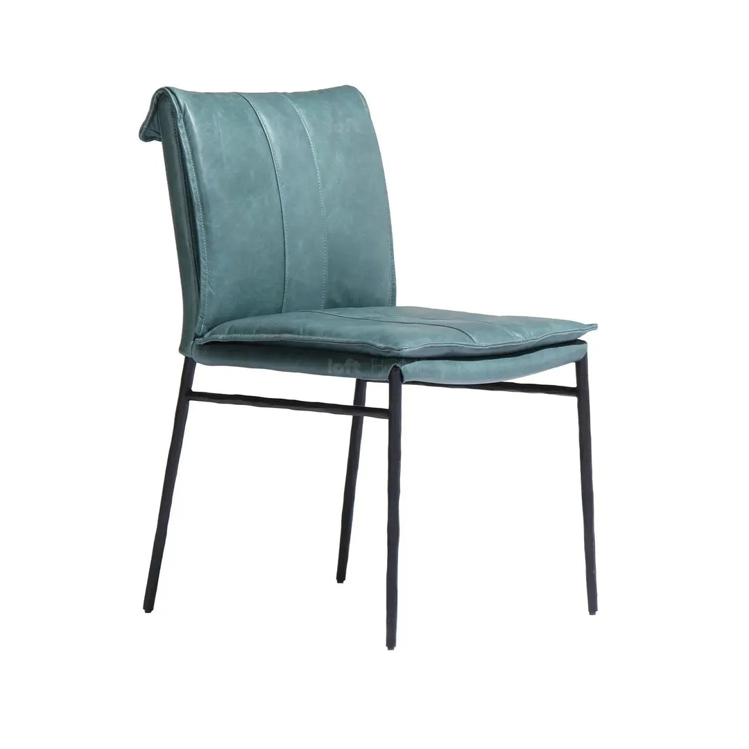 Industrial genuine leather dining chair lux in details.